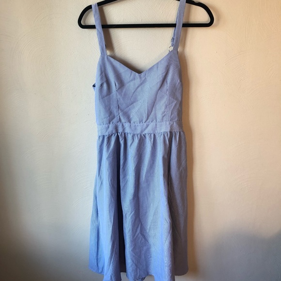 melloday blue striped tie back dress - Picture 3 of 6